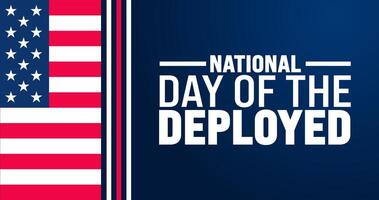 National Day of the Deployed background or banner design template is observed every year in October. Holiday concept. Template for card, poster, placard, template. eps 10 vector
