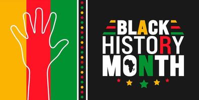 Black History Month powerful strong hand rising background or banner design template is observed every year in October. Holiday concept. eps 10 vector