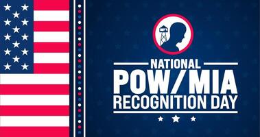 National POW MIA Recognition Day background or banner design template. Holiday concept. Template for background, banner, card, poster, placard, design template with unique shapes with standard color. vector