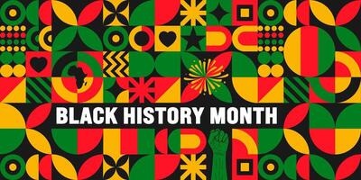 Black History Month geometric shape pattern background or banner design template is observed every year in October. Holiday concept. eps 10 vector