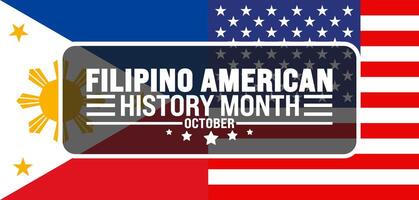 Filipino American History Month background or banner design template is observed every year in October. Holiday concept. Template for card, poster, placard, template. eps 10 vector
