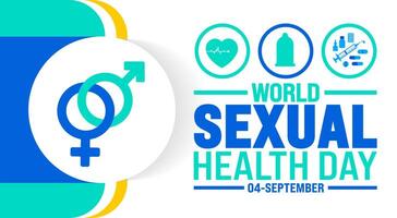 World Sexual health day background or banner design template. Holiday concept. Template for background, banner, card, poster, placard, design template with unique shapes with standard color. vector