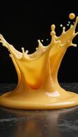 A playful molten cheese splash forms dynamic streams in a lively cooking scene photo