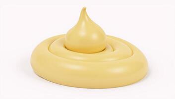 Melted cheesebuttercream rendered as a 3D object on a white background with clipping path for seamless integration photo