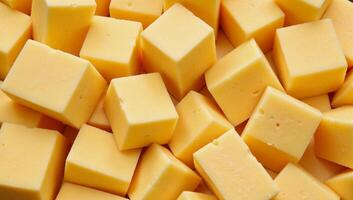 Highdefinition photorealistic image showcasing an intricate Parmesan cheese chunk pattern up close photo