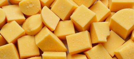Highdefinition photorealistic image showcasing an intricate Parmesan cheese chunk pattern up close photo