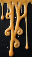Melted cheese patterns on textured background photo