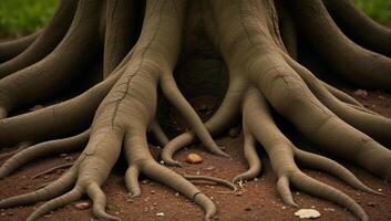 Technologyinspired rendering of a Tree of Life featuring intricate roots photo