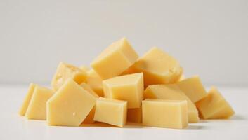 Cheese stack viewed from above on a plain backdrop photo