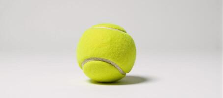 Whitebackground portrait illustration showcases a solitary tennis ball against a clean neutral backdrop with high focus on details and texture photo