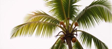 A coconut palm tree against a transparent backdrop photo