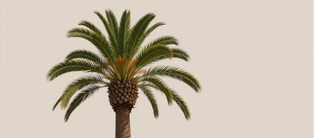 A lone palm tree is featured against an open backdrop photo