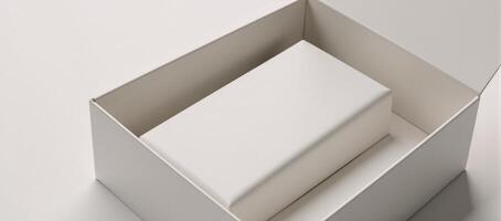 3D Rendering Triangular Cake Slice Mockup Package in a Blank Box Template photo