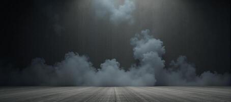 Dark grunge backdrop featuring smoky walls ideal for text placement and imbued with an eerie atmosphere highquality image photo