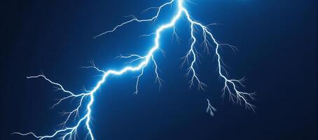 Digital art showcasing an intense blue lightning bolt with a fractal texture and dynamic abstract design against a highcontrast backdrop photo
