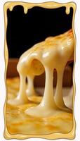 Meltedcheese frame adds charm to pizzassandwichespasta Cartoon border with mellow cheesy droops Charming Cheese Frames Border Set photo