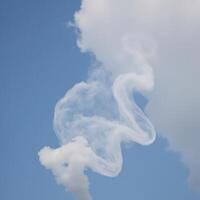 A digital art illustration featuring a cloudlike smoke element with a distinctively wavy or zigzag tail pattern photo