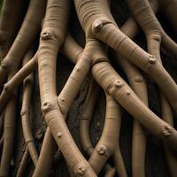 Technologyinspired rendering of a Tree of Life featuring intricate roots photo
