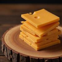 Rustic cheese display with copy space beneath ideal for adding text above shredded sharp cheddar photo