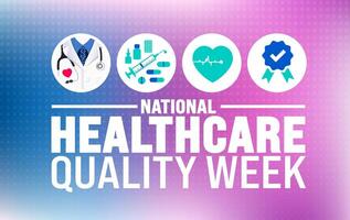 National Healthcare Quality Week background or banner design template is observed every year in October. Holiday concept. Template for card, poster, placard, template. eps 10 vector
