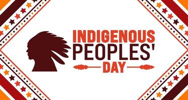 Indigenous peoples' Day background or banner design template is observed every year in October. Holiday concept. Template for card, poster, placard, template. eps 10 vector