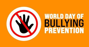World day of Bullying prevention background or banner design template is observed every year in October. Holiday concept. Template for card, poster, placard, template. eps 10 vector