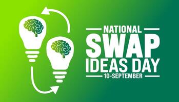 National Swap Ideas Day background or banner design template. Holiday concept. Template for background, banner, card, poster, placard, design template with unique shapes with standard color. vector