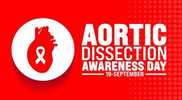 Aortic Dissection Awareness Day background or banner design template. Holiday concept. Template for background, banner, card, poster, placard, design template with unique shapes with standard color. vector