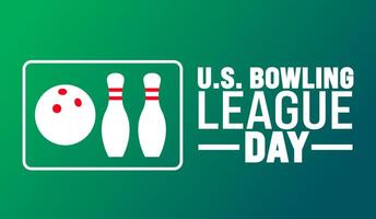 US Bowling League Day background or banner design template. Holiday concept. Template for background, banner, card, poster, placard, design template with unique shapes with standard color. vector