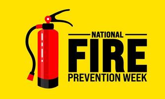 National Fire Prevention Week background or banner design template is observed every year in October. Holiday concept. Template for card, poster, placard, template. eps 10 vector
