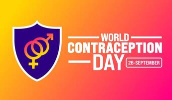 World Contraception Day background or banner design template. Holiday concept. Template for background, banner, card, poster, placard, design template with unique shapes with standard color. vector