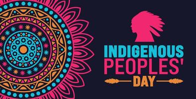 Indigenous peoples' Day mandala background or banner design template is observed every year in October. Holiday concept. Template for card, poster, placard, template. eps 10 vector