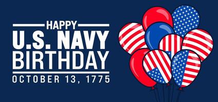 Happy U.S. Navy Birthday background or banner design template is observed every year in October. Holiday concept. Template for card, poster, placard, template. eps 10 vector