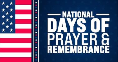National Days of Prayer and Remembrance is observed every year in September. Holiday concept. Template for background, banner, card, poster, placard, design template with unique shapes. vector