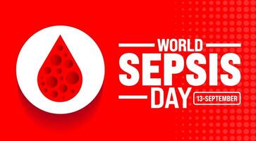 World Sepsis day background or banner design template. Holiday concept. Template for background, banner, card, poster, placard, design template with unique shapes with standard color. vector