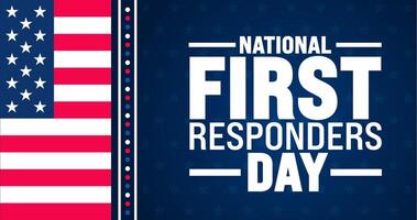 National First Responders Day background or banner design template is observed every year in October. Holiday concept. Template for card, poster, placard, template. eps 10 vector