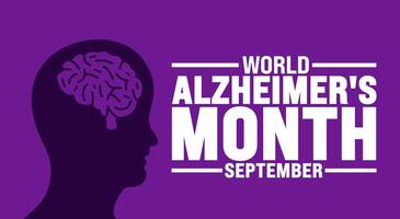 World Alzheimer's Month is observed every year in September. Holiday concept. Template for background, banner, card, poster, placard, design template with unique shapes with standard color. vector
