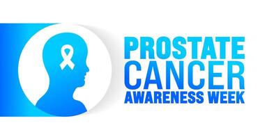 Prostate Cancer Awareness Week is observed every year in September. Holiday concept. Template for background, banner, card, poster, placard, design template with unique shapes with standard color. vector