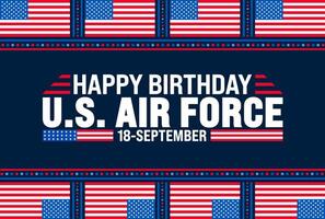 US Air Force birthday background or banner design template. Holiday concept. Template for background, banner, card, poster, placard, design template with unique shapes with standard color. vector