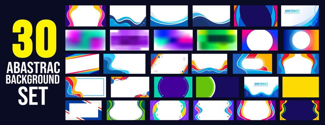 30 mega set of modern abstract shape background design template.