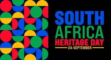 South Africa Heritage Day background or banner design template. Holiday concept. Template for background, banner, card, poster, placard, design template with unique shapes with standard color. vector