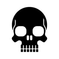 Black skull icon with a circular design on a white background vector