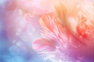 Soft feather abstract background with bokeh lights photo