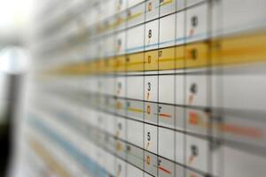 Project management chart showing project status and deadline photo