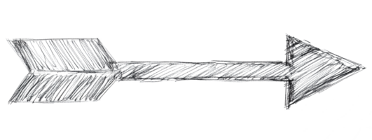 Hand drawn scribble arrow with transparent background cut out design element png