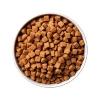 Up view mixed pet food in a bowl on a transparent background png