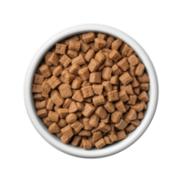 Dry pet food in a bowl on a transparent background png