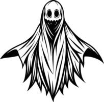 A ghost with a big head and a long face vector