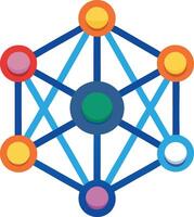 A colorful network of people connected by lines vector