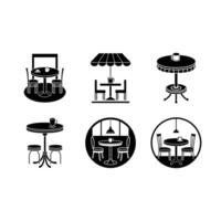 Minimalist table and chairs , and line art design for modern interiors. vector
